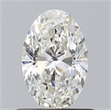 Natural Diamond 0.61 Carats, Oval with  Cut, H Color, VS2 Clarity and Certified by GIA