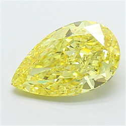 Picture of Lab Grown Diamond 2.24 Carats, Pear with  Cut, Fancy Intense Yellow Color, VS1 Clarity and Certified by IGI