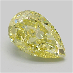 Picture of Lab Grown Diamond 2.06 Carats, Pear with  Cut, Fancy Intense Yellow Color, VVS2 Clarity and Certified by IGI