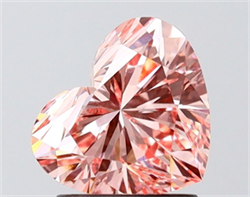 Picture of Lab Grown Diamond 1.62 Carats, Heart with  Cut, Fancy Vivid Pink Color, VVS2 Clarity and Certified by IGI