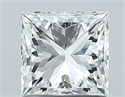 Natural Diamond 1.00 Carats, Princess with  Cut, H Color, VS2 Clarity and Certified by GIA
