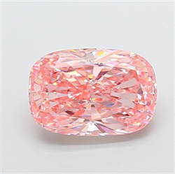 Picture of Lab Grown Diamond 3.54 Carats, CUSHION MODIFIED with  Cut, Fancy Vivid Pink Color, VS1 Clarity and Certified by IGI