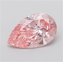 Picture of Lab Grown Diamond 3.03 Carats, Pear with  Cut, Fancy Vivid Pink Color, VS1 Clarity and Certified by IGI