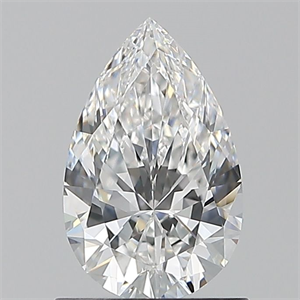 Picture of Natural Diamond 0.91 Carats, Pear with  Cut, E Color, VVS1 Clarity and Certified by GIA