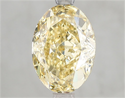 Picture of Lab Grown Diamond 3.06 Carats, Oval with  Cut, Fancy Intense Yellow Color, VVS2 Clarity and Certified by IGI