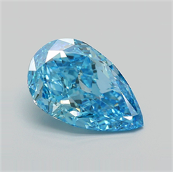 Picture of Lab Grown Diamond 5.15 Carats, Pear with  Cut, Fancy Vivid Blue Color, VVS2 Clarity and Certified by IGI