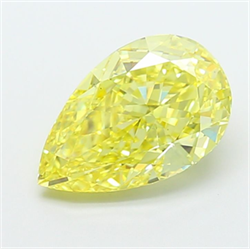 Picture of Lab Grown Diamond 3.10 Carats, Pear with  Cut, Fancy Intense Yellow Color, VS2 Clarity and Certified by IGI