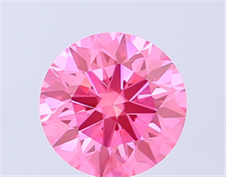 Picture of Lab Grown Diamond 1.50 Carats, Round with Ideal Cut, Fancy Vivid Pink Color, VS1 Clarity and Certified by IGI