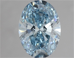 Picture of Lab Grown Diamond 1.52 Carats, Oval with  Cut, Fancy Vivid Blue Color, VS1 Clarity and Certified by IGI