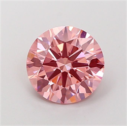 Picture of Lab Grown Diamond 2.66 Carats, Round with Ideal Cut, Fancy Vivid Pink Color, VVS2 Clarity and Certified by IGI
