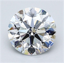 Natural Diamond 1.80 Carats, Round with Excellent Cut, D Color, VS2 Clarity and Certified by GIA