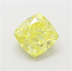 Picture of Lab Grown Diamond 2.07 Carats, CUSHION MODIFIED with  Cut, Fancy Intense Yellow Color, VVS2 Clarity and Certified by IGI