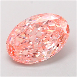 Picture of Lab Grown Diamond 2.65 Carats, Oval with  Cut, Fancy Vivid Pink Color, VVS2 Clarity and Certified by IGI