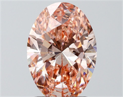 Picture of Lab Grown Diamond 3.03 Carats, Oval with  Cut, Fancy Intense Pink Color, VS1 Clarity and Certified by IGI