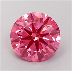 Picture of Lab Grown Diamond 4.01 Carats, Round with Excellent Cut, Fancy Vivid Pink Color, VS1 Clarity and Certified by IGI