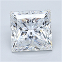 Natural Diamond 3.40 Carats, Princess with  Cut, D Color, VS1 Clarity and Certified by GIA