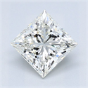 Natural Diamond 1.20 Carats, Princess with  Cut, J Color, VS2 Clarity and Certified by GIA
