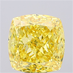 Picture of Lab Grown Diamond 10.80 Carats, CUSHION MODIFIED with  Cut, Fancy Vivid Yellow Color, VS2 Clarity and Certified by IGI