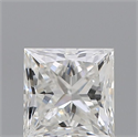 Natural Diamond 0.71 Carats, Princess with  Cut, F Color, SI1 Clarity and Certified by IGI