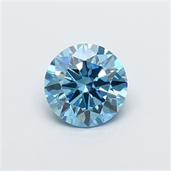 Picture of Lab Grown Diamond 1.27 Carats, Round with Ideal Cut, Fancy Vivid Blue Color, VS2 Clarity and Certified by IGI