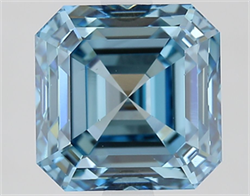 Picture of Lab Grown Diamond 3.27 Carats, Emerald with  Cut, Fancy Vivid Blue Color, VS1 Clarity and Certified by IGI