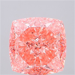 Picture of Lab Grown Diamond 31.42 Carats, CUSHION MODIFIED with  Cut, Fancy Vivid Pink Color, VS2 Clarity and Certified by IGI