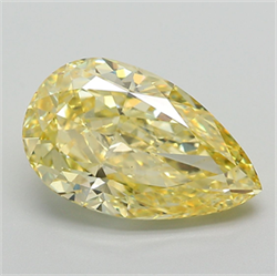 Picture of Lab Grown Diamond 4.62 Carats, Pear with  Cut, Fancy Vivid Yellow Color, VS1 Clarity and Certified by IGI