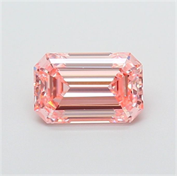 Picture of Lab Grown Diamond 1.53 Carats, Emerald with  Cut, Fancy Intense Pink Color, VS1 Clarity and Certified by IGI