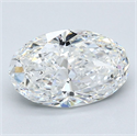 Natural Diamond 2.20 Carats, Oval with  Cut, F Color, SI1 Clarity and Certified by GIA
