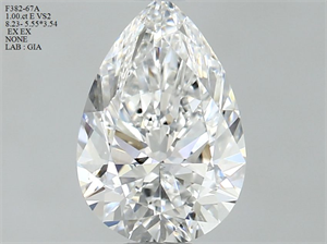Foto Diamante Natural 1.00 quilates, De pera , Color E, claridad VS2 y certificado GIA de