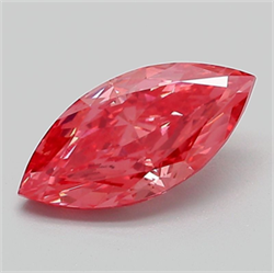 Picture of Lab Grown Diamond 1.38 Carats, Marquise with  Cut, Fancy Vivid Pink Color, VVS2 Clarity and Certified by IGI
