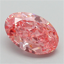 Picture of Lab Grown Diamond 1.82 Carats, Oval with  Cut, Fancy Vivid Pink Color, VS1 Clarity and Certified by IGI