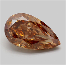 Picture of Lab Grown Diamond 3.12 Carats, Pear with  Cut, Fancy Brown Color, VS2 Clarity and Certified by IGI