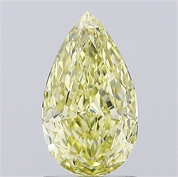 Picture of Lab Grown Diamond 1.52 Carats, Pear with  Cut, Fancy Yellow Color, VS2 Clarity and Certified by IGI