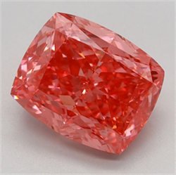 Picture of Lab Grown Diamond 3.02 Carats, CUSHION MODIFIED with  Cut, Fancy Vivid Pink Color, VVS2 Clarity and Certified by IGI