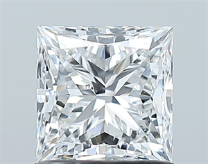 Picture of Natural Diamond 1.02 Carats, Princess with  Cut, E Color, SI1 Clarity and Certified by GIA