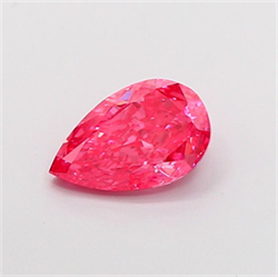 Picture of Lab Grown Diamond 1.29 Carats, Pear with  Cut, Fancy Vivid Pink Color, VVS2 Clarity and Certified by IGI