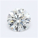 Natural Diamond 0.43 Carats, Round with Excellent Cut, H Color, SI1 Clarity and Certified by GIA