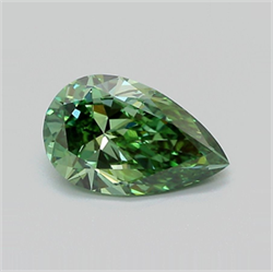 Picture of Lab Grown Diamond 1.54 Carats, Pear with  Cut, Fancy Vivid Green Color, VVS2 Clarity and Certified by IGI