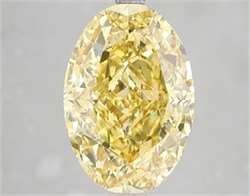 Picture of Lab Grown Diamond 5.12 Carats, Oval with  Cut, Fancy Vivid Yellow Color, VS2 Clarity and Certified by IGI