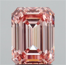 Picture of Lab Grown Diamond 1.94 Carats, Emerald with  Cut, Fancy Intense Pink Color, VS1 Clarity and Certified by IGI