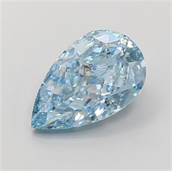 Picture of Lab Grown Diamond 2.56 Carats, Pear with  Cut, Fancy Vivid Blue Color, VVS2 Clarity and Certified by IGI