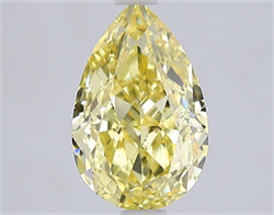 Picture of Lab Grown Diamond 2.08 Carats, Pear with  Cut, Fancy Intense Yellow Color, VS1 Clarity and Certified by IGI