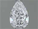 Natural Diamond 0.53 Carats, Pear with  Cut, D Color, VVS2 Clarity and Certified by GIA