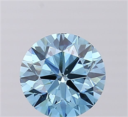 Picture of Lab Grown Diamond 1.40 Carats, Round with Excellent Cut, Fancy Vivid Blue Color, VS2 Clarity and Certified by IGI