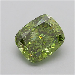 Picture of Lab Grown Diamond 2.02 Carats, CUSHION MODIFIED with  Cut, Fancy Vivid Green Color, VVS2 Clarity and Certified by IGI