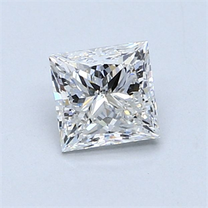 Picture of Natural Diamond 0.91 Carats, Princess with  Cut, F Color, SI2 Clarity and Certified by GIA