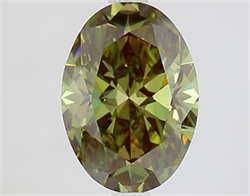 Picture of Lab Grown Diamond 2.24 Carats, Oval with  Cut, Fancy Vivid Green Color, VS1 Clarity and Certified by IGI