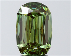 Picture of Lab Grown Diamond 2.78 Carats, CUSHION MODIFIED with  Cut, Fancy Vivid Green Color, VS1 Clarity and Certified by IGI