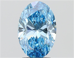 Picture of Lab Grown Diamond 2.29 Carats, Oval with  Cut, Fancy Vivid Blue Color, VS2 Clarity and Certified by IGI